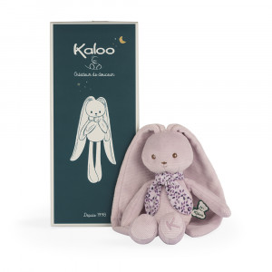 Hochet bébé - Hochet en bois, peluche lapin rose Kaloo