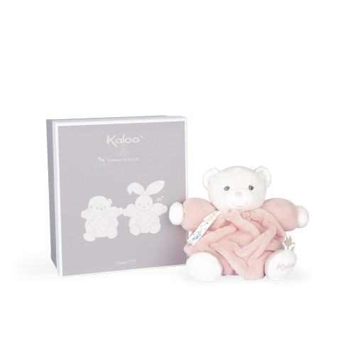 Doudou avec peluche personnalisé - Ourson rose