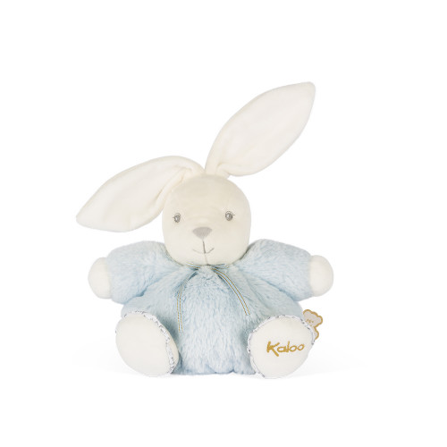 Doudou patapouf lapin KALOO Liberty bleu vert rose fleurs 25 cm - S