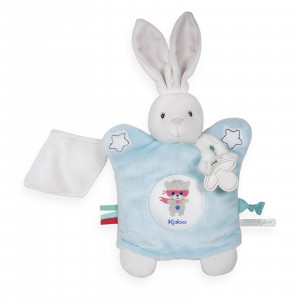 Doudou Marionnette Lapinou Bleu Aqua 20 cm