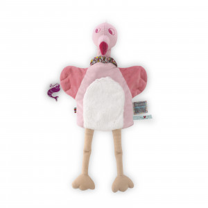Pinky Flamant Doudou Marionnette 20 cm