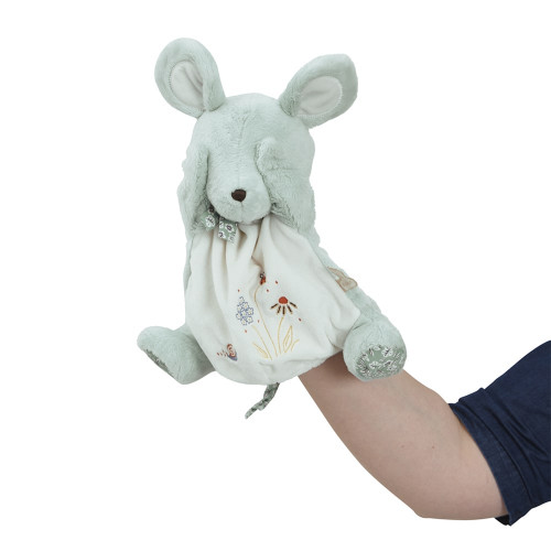 Doudou marionnette souris "Une souris verte", comptine bébé, doudou souris KALOO