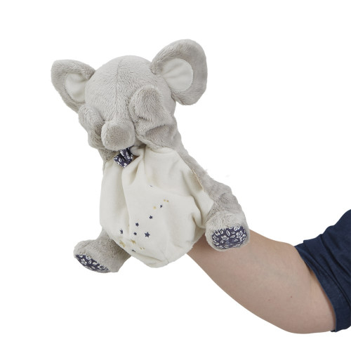 Doudou marionnette éléphant, comptine bébé, doudou éléphant KALOO