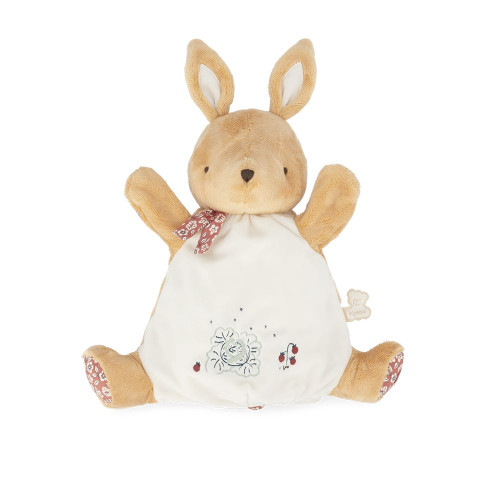 Doudou marionnette lapin, doudou lapin comptine bébé KALOO