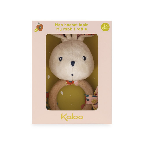 Hochet lapin Coquelicot - Hochet bois bébé KALOO