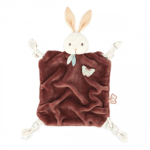 Doudou Plat Lapin Ocre en coton biologique