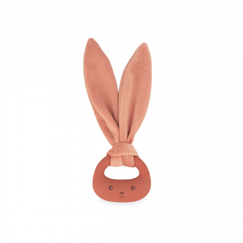 Anneau de dentition en silicone lapin - Terracotta, anneau et lapin en peluche rose pour bébé dès la naissance - Lapinoo KALOO