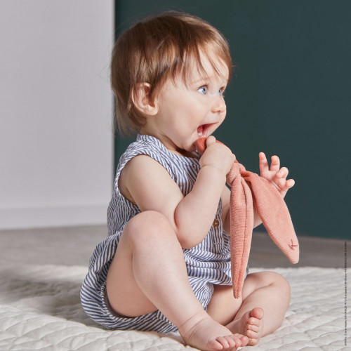 Anneau de dentition en silicone lapin - Terracotta, anneau et lapin en peluche rose pour bébé dès la naissance - Lapinoo KALOO