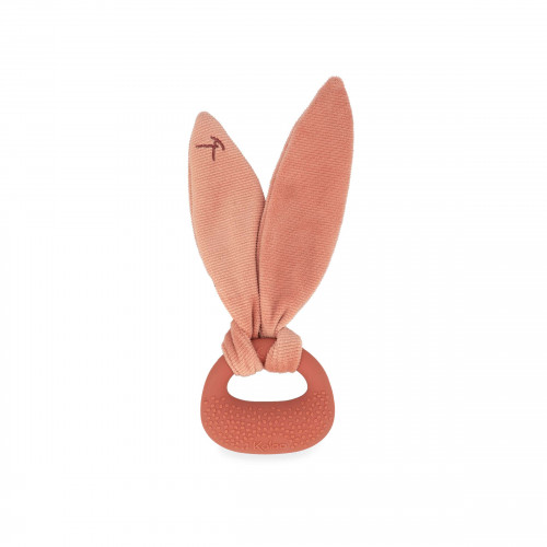 Anneau de dentition en silicone lapin - Terracotta, anneau et lapin en peluche rose pour bébé dès la naissance - Lapinoo KALOO