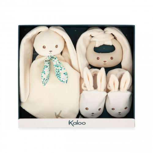 Coffret naissance personnalisé avec doudou lapin