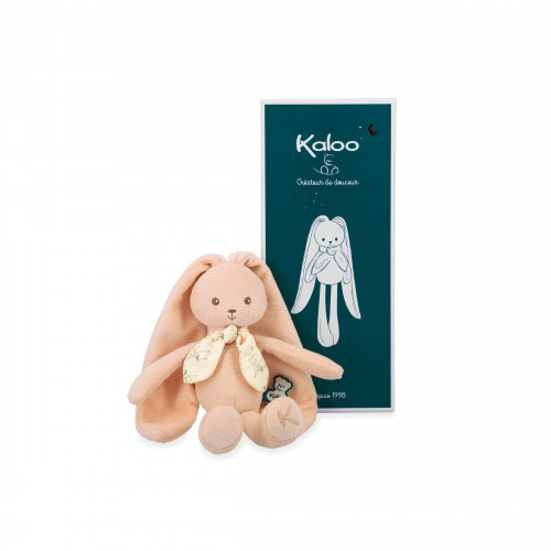 Pantin lapin Pêche - 25 cm, peluche lapin rose pour bébé dès la naissance - Lapinoo KALOO