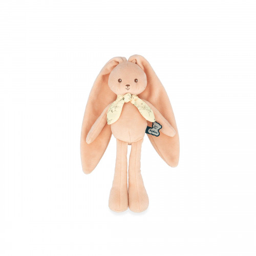Pantin lapin Pêche - 25 cm, peluche lapin rose pour bébé dès la naissance - Lapinoo KALOO