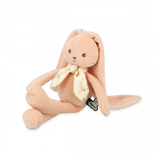 Pantin lapin Pêche - 25 cm, peluche lapin rose pour bébé dès la naissance - Lapinoo KALOO