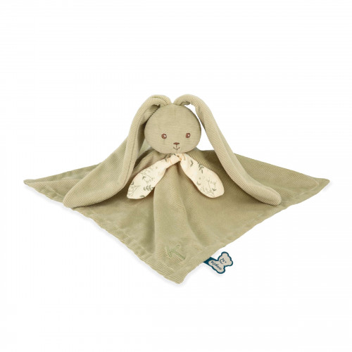 Doudou lapin Vert - Lapinoo 30 cm. Doudou pour bébé dès la naissance, bi-matières, KALOO