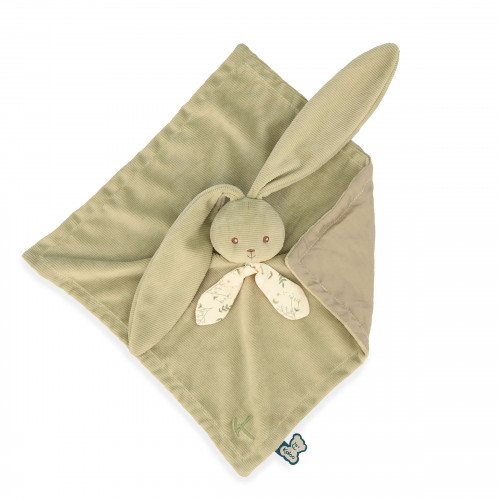 Doudou lapin Vert - Lapinoo 30 cm. Doudou pour bébé dès la naissance, bi-matières, KALOO